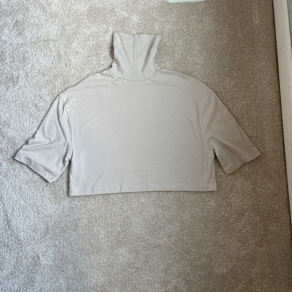 Zara Cream Turtleneck Crop Top